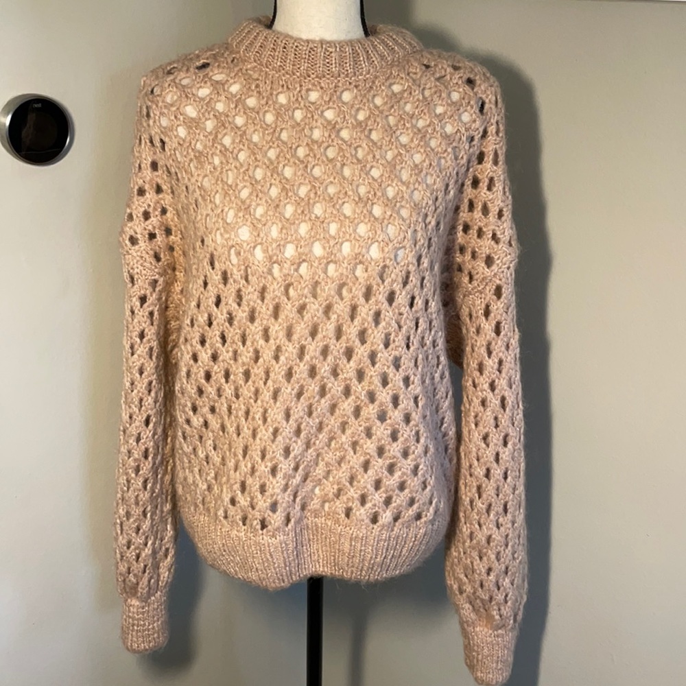 Wool and mohair Reserved sweater chunky soft